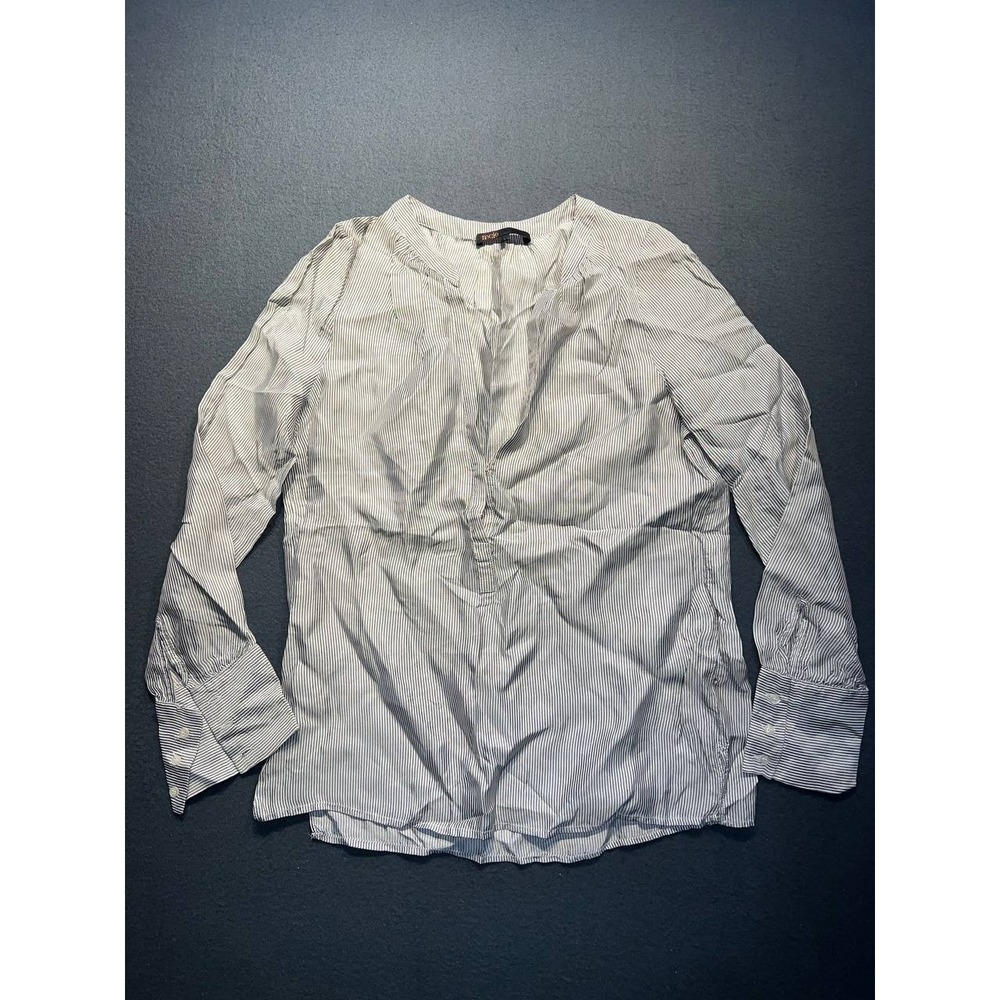MAJE Long Sleeve boho Shirt collared top Size 1 gray A008739